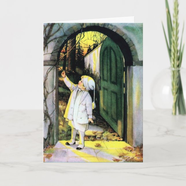 Vintage Winterlandschaft Feiertagskarte (Vorderseite)