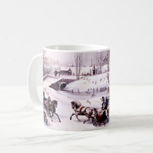 Vintage Winterlandschaft. Fine Art Christmas Gesch Kaffeetasse
