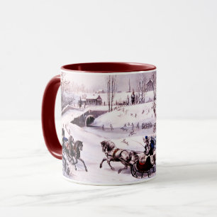 Vintage Winterlandschaft. Fine Art Christmas Gesch Tasse