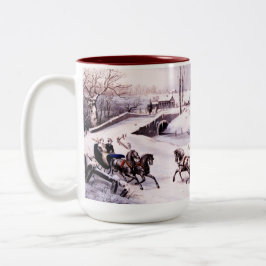 Vintage Winterlandschaft. Fine Art Christmas Gesch Tasse