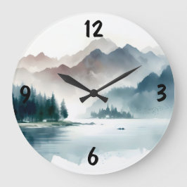 Vintage Winterlandschaft Große Wanduhr