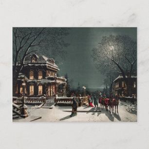 Vintage Winterlandschaft Postkarte