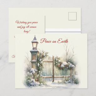 Vintage Winterlandschaft Postkarte