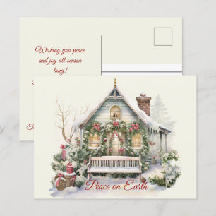 Vintage Winterlandschaft Postkarte