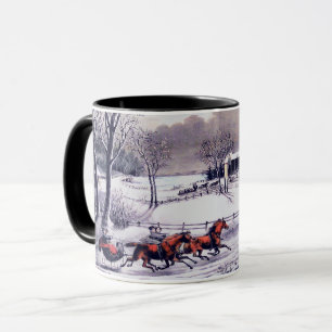Vintage Winterlandschaft. Weihnachtsgeschenk-Tasse Tasse