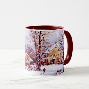 Vintage Winterlandschaft. Weihnachtsgeschenke-Tass Tasse