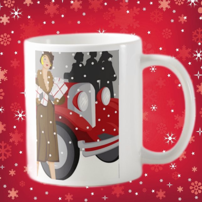 Vintage-Wintermode-Illustration Elegant 1920er Jah Tasse (Von Creator hochgeladen)