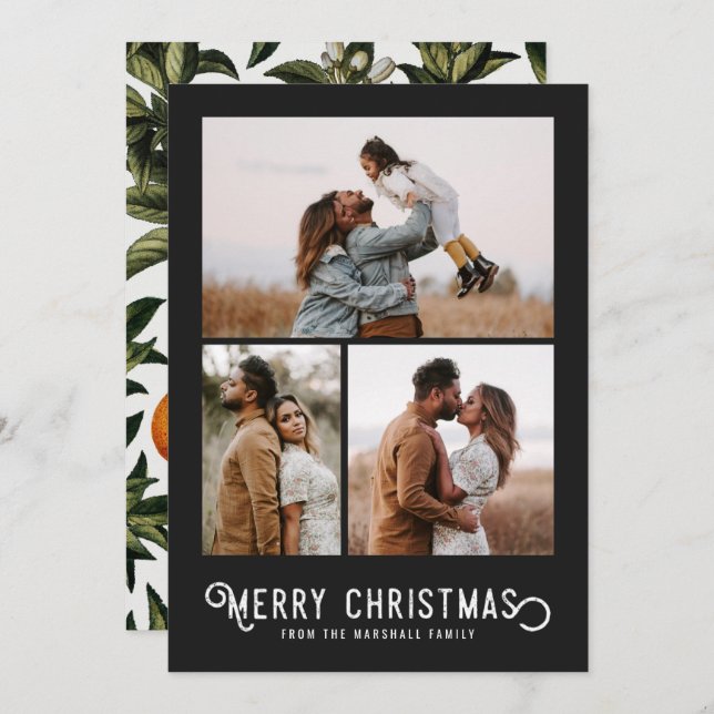 Vintage Winterorange 3 FotoCollage Weihnachten (Vorne/Hinten)