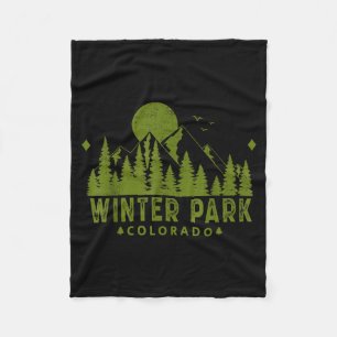 Vintage-Winterpark Colorado Co Skiberg Fleecedecke
