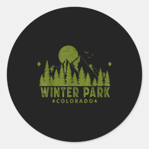 Vintage Winterpark Colorado CO Skiberg Runder Aufkleber