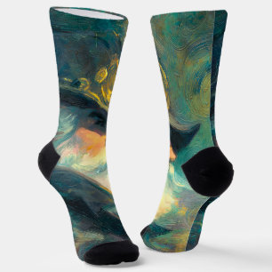 Vintage-Winterporträt eines alten Mannes Socken