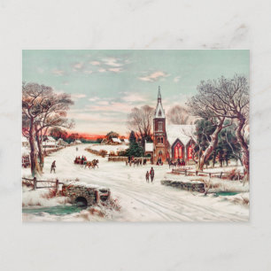 Vintage Winterpostkarte Postkarte