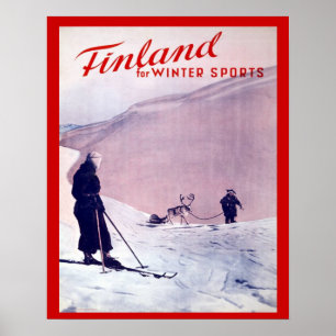 Vintage Wintersport, Finnland Poster