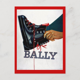 Vintage Wintersport, Skischuhe, Bally Postkarte