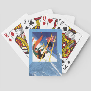 Vintage Wintersportarten - ein bisschen Herbst Spielkarten