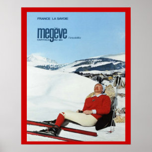 Vintage Wintersportarten, Frankreich, Savoie, Mege Poster
