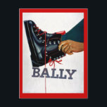 Vintage Wintersportarten, Skischuhe, Bally Postkarte<br><div class="desc">Vintage Wintersportarten,  Skischuhe,  Bally</div>