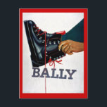 Vintage Wintersportarten, Skischuhe, Bally Postkarte<br><div class="desc">Vintage Wintersportarten,  Skischuhe,  Bally</div>