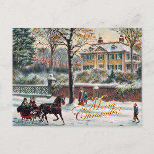 Vintage Winterstraße Frohe Weihnachten