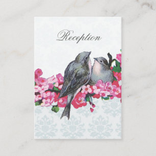 Vintage Wintervögel Hochzeitsempfang Begleitkarte