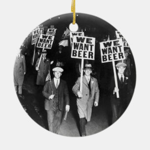 Vintage Wir wollen Bier Prohibitionsprotest Keramikornament