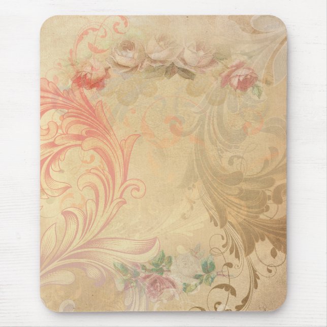 Vintage Wirbel Floral Mousepad (Vorne)