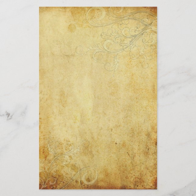 Vintage Wirbel Hochzeitskleid Briefpapier (Vorderseite)