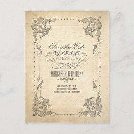 Vintage Wirbel rahmen alte Save the Date Postkarte