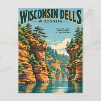 Vintage Wisconsin Dells Postkarte
