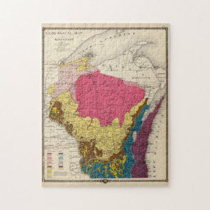 Vintage Wisconsin Geology Map (1878) Puzzle