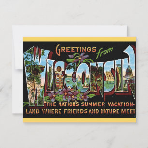 Vintage Wisconsin-Grußpostkarte Postkarte