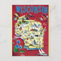 Vintage Wisconsin-Karte