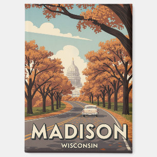 Vintage Wisconsin Madison State Capitol Magnet