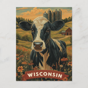 Vintage Wisconsin Patriotischer Geist Postkarte