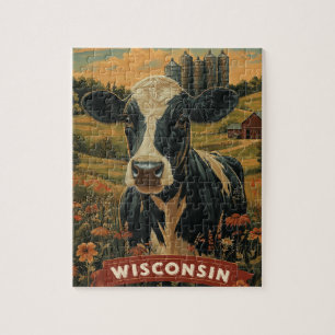 Vintage Wisconsin Patriotischer Geist Puzzle