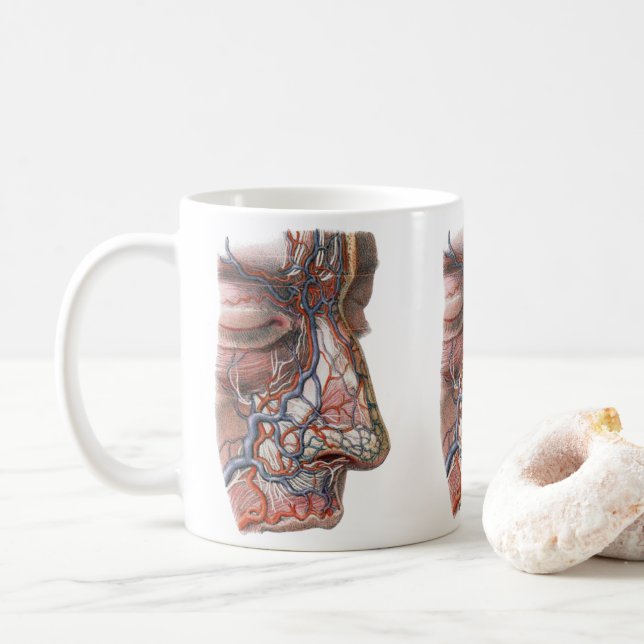 Vintage Wissenschaft menschliche Anatomie, Angesic Kaffeetasse (Mit Donut)
