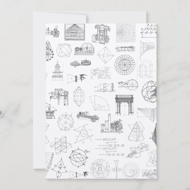 Vintage wissenschaftliche Illustrationen Schwarz-w Karte (Vorderseite)