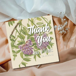 Vintage-Wisteria-Botanik-Aquarell-Dankeschön Mitteilungskarte