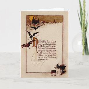 Vintage Witch Halloween Card Feiertagskarte