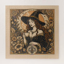 Vintage Witch Tea Time Puzzle