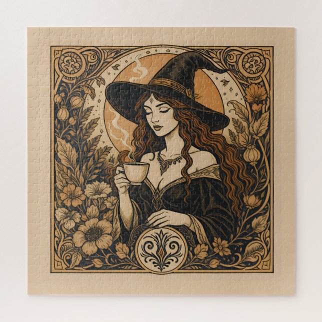 Vintage Witch Tea Time Puzzle (Vertikal)