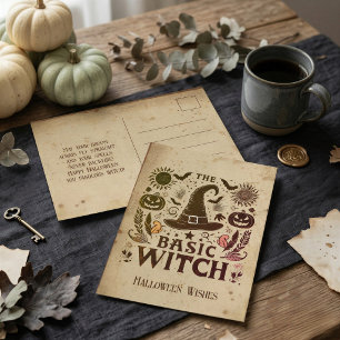 Vintage-Witchcore-Halloween-Grußkarte Postkarte