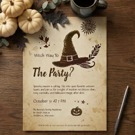 Vintage-Witchcore-Halloween-Party-Einladung Einladung