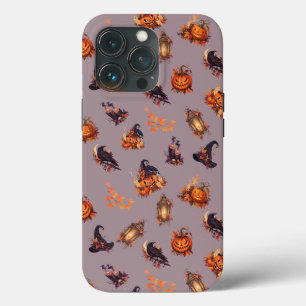 Vintage Witchy Halloween Pumpkins & Ravens Pattern Case-Mate iPhone Hülle