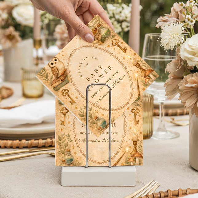 Vintage Wizard Magic Baby Shower Serviette (Von Creator hochgeladen)