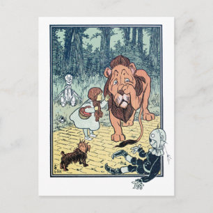 Vintage Wizard of Oz Characters, Yellow Brick Road Postkarte