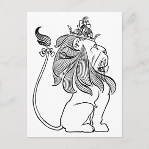 Vintage Wizard of Oz, Cowardly Lion with Crown Postkarte