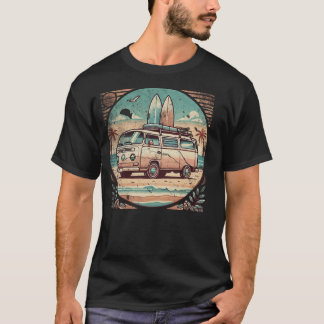 Vintage-Wohnmobil-Strand T-Shirt