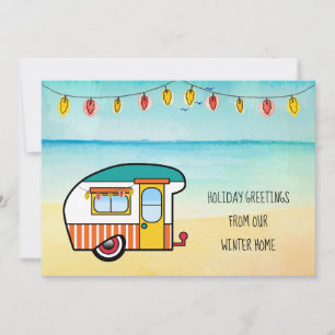 Vintage-Wohnwagen am Strand Winterdomizil Neue Adr Ankündigung
