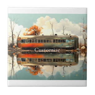 Vintage-Wohnwagen-Anhänger RV Thunder_Cove Fliese